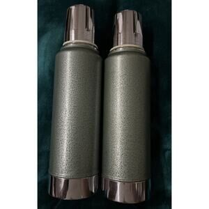 Vintage Aladdin Stanley Stainless Steel Thermos A-944B Green‎ 32 OZ Lot Of 2 USA